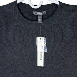 AQUA Cashmere Sweater Dress Women's Medium Black Long Sleeve Bloomingdales NWT‎